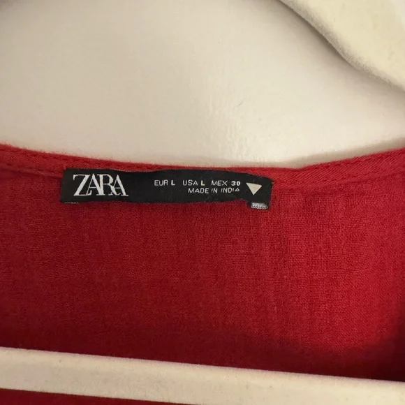 Zara Deep Red Ruffled Blouse - Picture 2 of 2